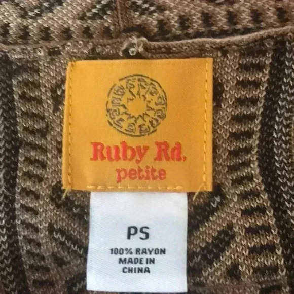 RUBY RD WOMENS SMALL PETITE CHEETAH PRINT Sweater - Picture 5 of 6